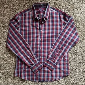 Untuckit Plaid Long-sleeve  100%Cotton Button Down Shirt Men's Slim Fit size M